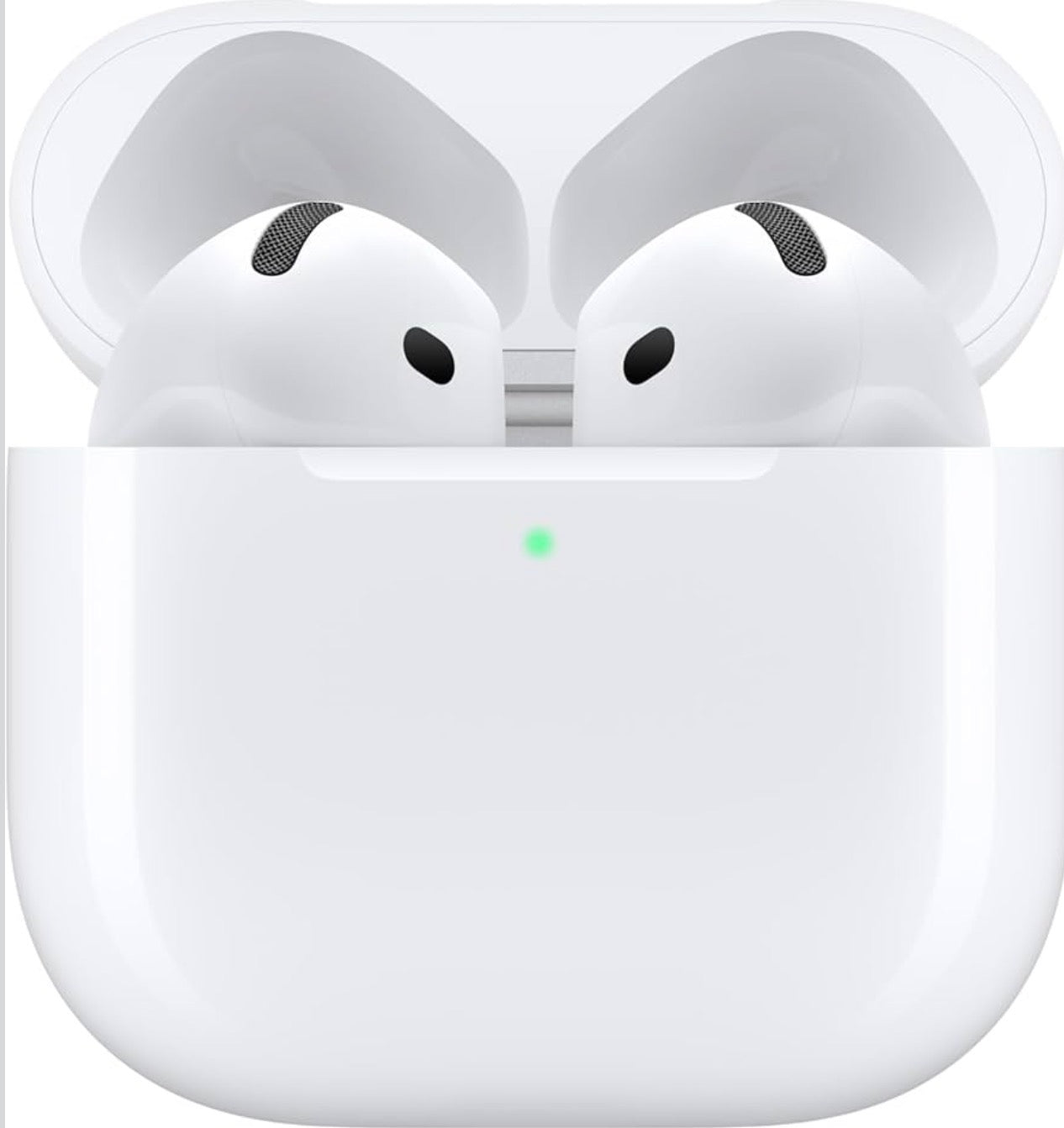 Apple AirPods 4 Wireless Earbuds, Bluetooth Headphones, Personalized Spatial Audio, Sweat and Water Resistant, USB-C Charging Case, H2 Chip, Up to 30 Hours of Battery Life, Effortless Setup for iPhone