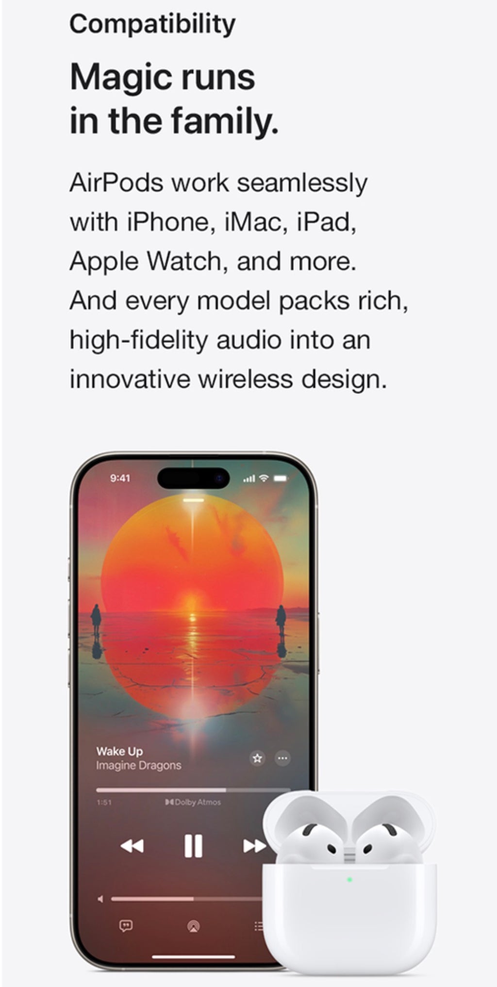 Apple AirPods 4 Wireless Earbuds, Bluetooth Headphones, Personalized Spatial Audio, Sweat and Water Resistant, USB-C Charging Case, H2 Chip, Up to 30 Hours of Battery Life, Effortless Setup for iPhone